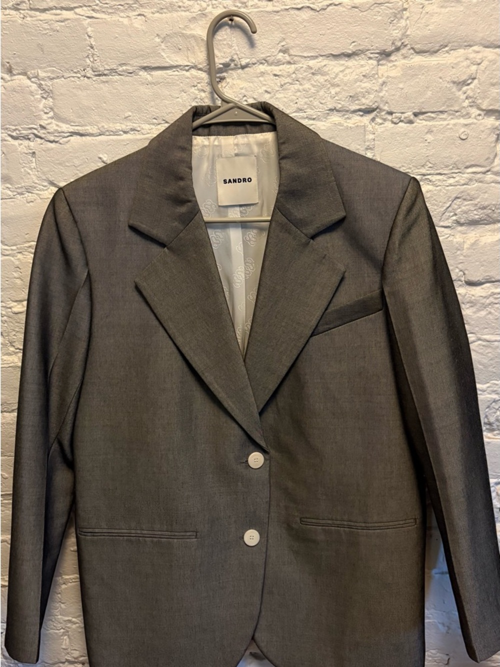 Sandro Taupe/Gray Two-Button Tailored Blazer - Picture 2 of 3